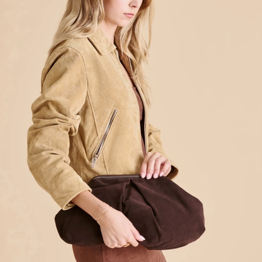 DOLCE VITA SAHARA SUEDE CLUTCH❤️ - Picture 2 of 8